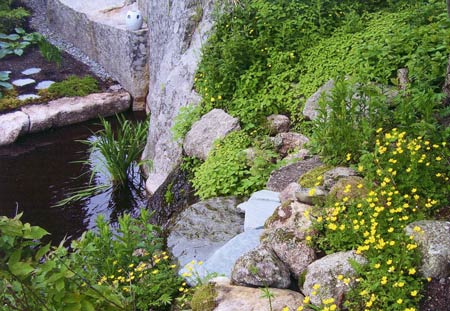 A natural stone landscape garden design. Landscape design